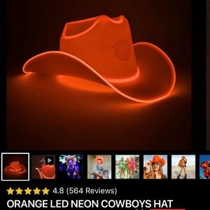 Neon Cowboys Orange LED Neon Cowboy Hat